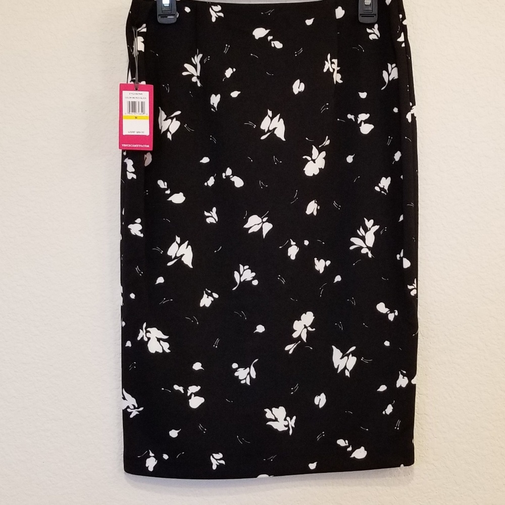 Vince camuto printed black/white midi skirt size M - Picture 4 of 5